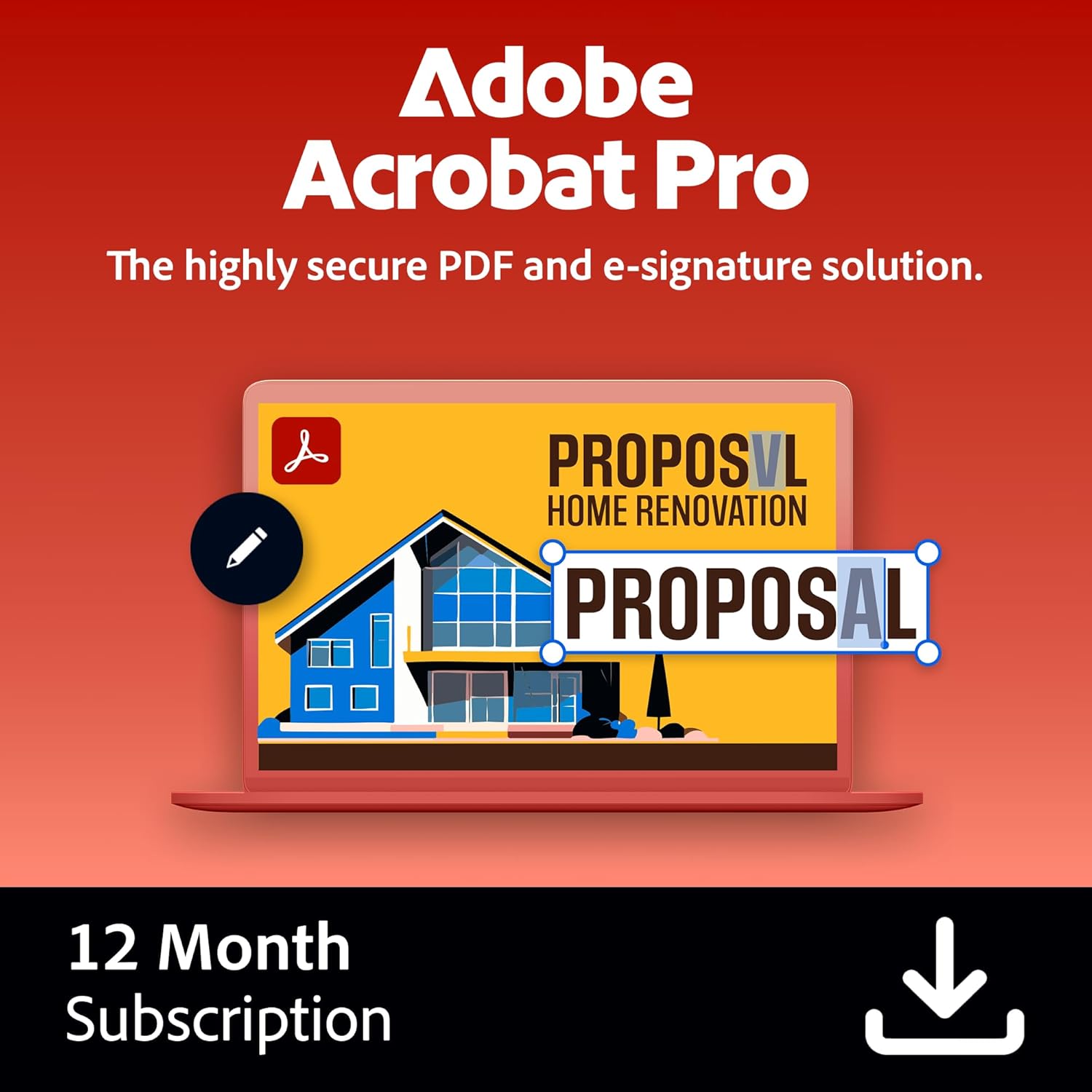 Adobe Acrobat Pro | PDF Software | Convert, Edit, Covert, Sign | 12-Month Subscription | PC/Mac | Email Delivery