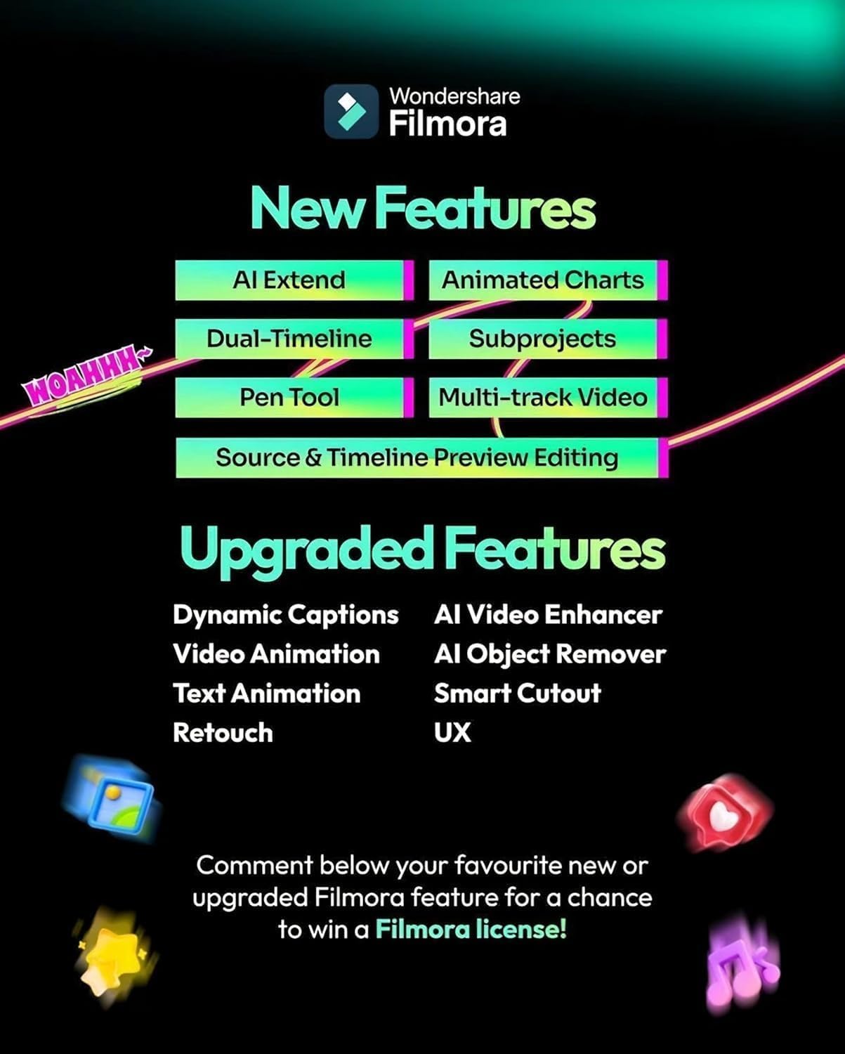 Filmora 15 Video Editor Full Version Software Download (No CD/Key) Lifetime Validity (Latest 2026 Version) (Pre-Activated) (No CD/Key) More AI, Videos in Less Clicks | N Physical for Windows PC | Unlimited Reinstallations (Video Editing Software) - Image 2